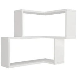 Mensola Bianco 2 Ripiani Angolare 45x15x55h cm, - Omignano