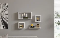 Mensola Bianco 4 Ripiani Modulabile,set da 4 Mensole 24x15x44h cm, - Lisignago