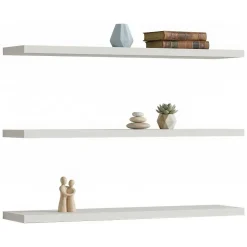 Mensola Bianco 3 Ripiani set da 3 60x15x2h cm, - Meina