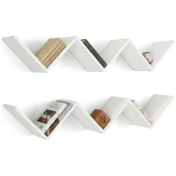 Mensola Bianco 6 Ripiani set da 2 Mensole 129x22x50h cm, - Palata