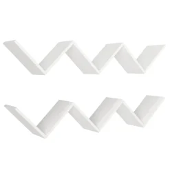 Mensola Bianco 6 Ripiani set da 2 Mensole 129x22x50h cm, - Palata