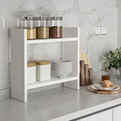 Mensole > Dmora Mensola 2 Ripiani 34x10x30h cm, - Morfasso Bianco
