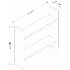 Mensole > Dmora Mensola 2 Ripiani 34x10x30h cm, - Morfasso Bianco