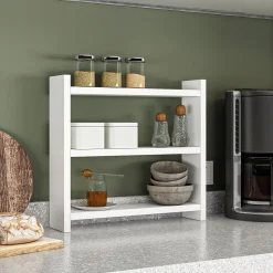 Mensola Bianco 2 Ripiani 44x10x40h cm, - Rizza
