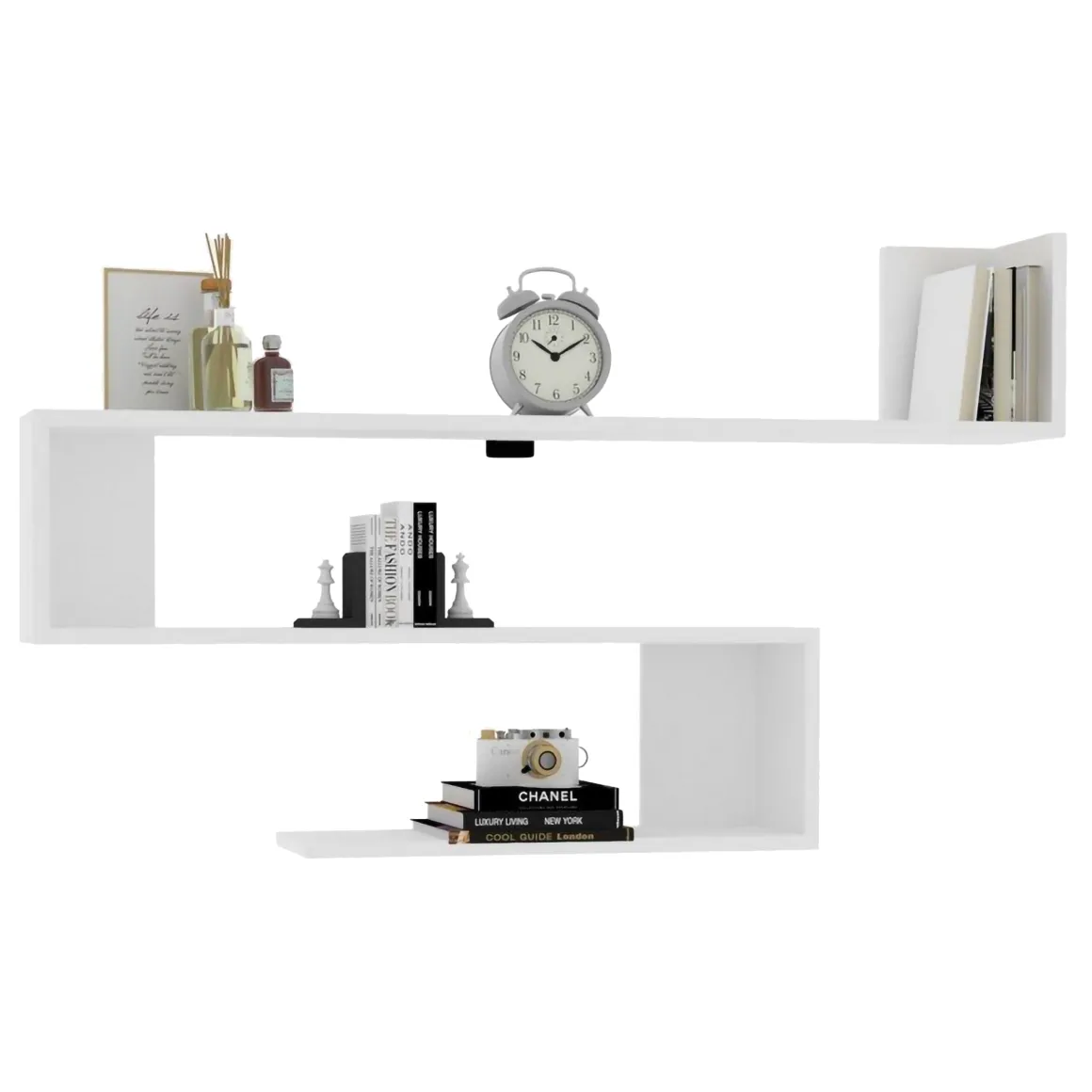 Mensola Bianco 3 Ripiani 120x20x71h cm, - Deliceto