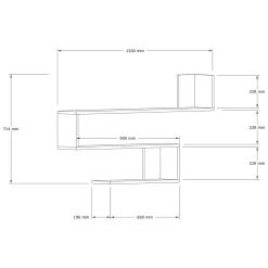 Mensola Bianco 3 Ripiani 120x20x71h cm, - Deliceto
