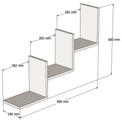 Mensola Bianco 3 Ripiani 90x20x60h cm, - Solesino