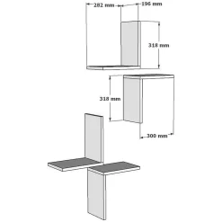 Mensola Bianco 4 Ripiani 28x20x32h cm, - Modug