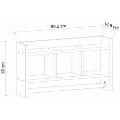 Mensola Bianco 4 Ripiani 64x15x35h cm, - Cortale