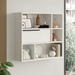 Mensola Bianco 5 Ripiani 90x22x81h cm, - Coeli