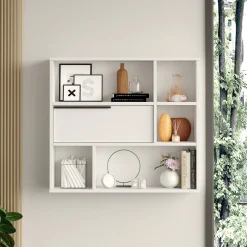 Mensola Bianco 5 Ripiani 90x22x81h cm, - Coeli