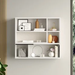 Mensola Bianco 5 Ripiani 90x22x81h cm, - Coeli