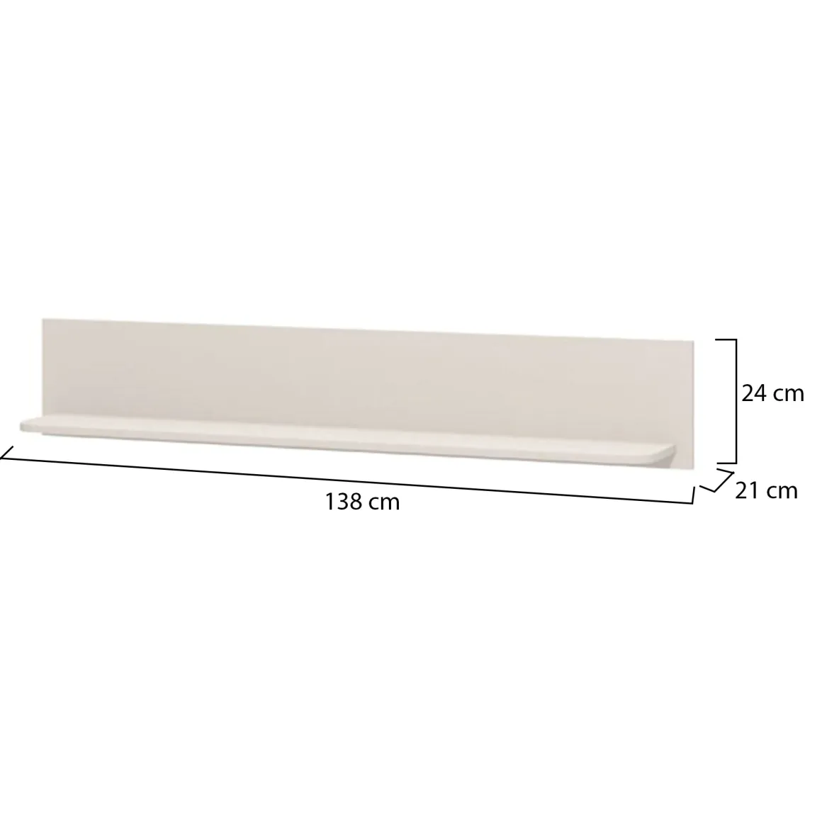 Mensole > Dmora Mensola un Ripiano 60x15x15h cm, - Cavargna Bianco
