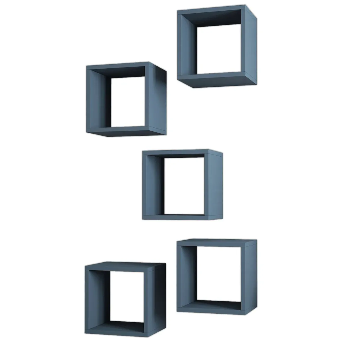 Mensola blu Ardesia 5 Ripiani Modulabile, set da 5 Mensole 30x30x24h cm, Sfumatura Colore Struttura Ardesia - Gianico