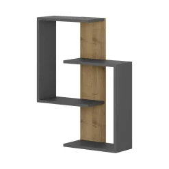 Mensola da muro 22x64cm antracite e rovere - Irmina