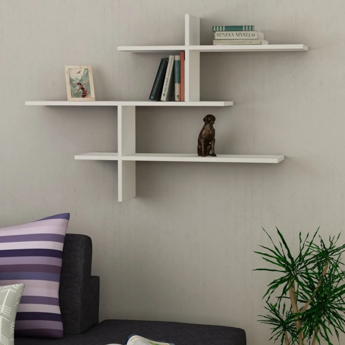 Mensole > Dmora Mensola da muro 22x123cm bianca - Maliksi Bianco