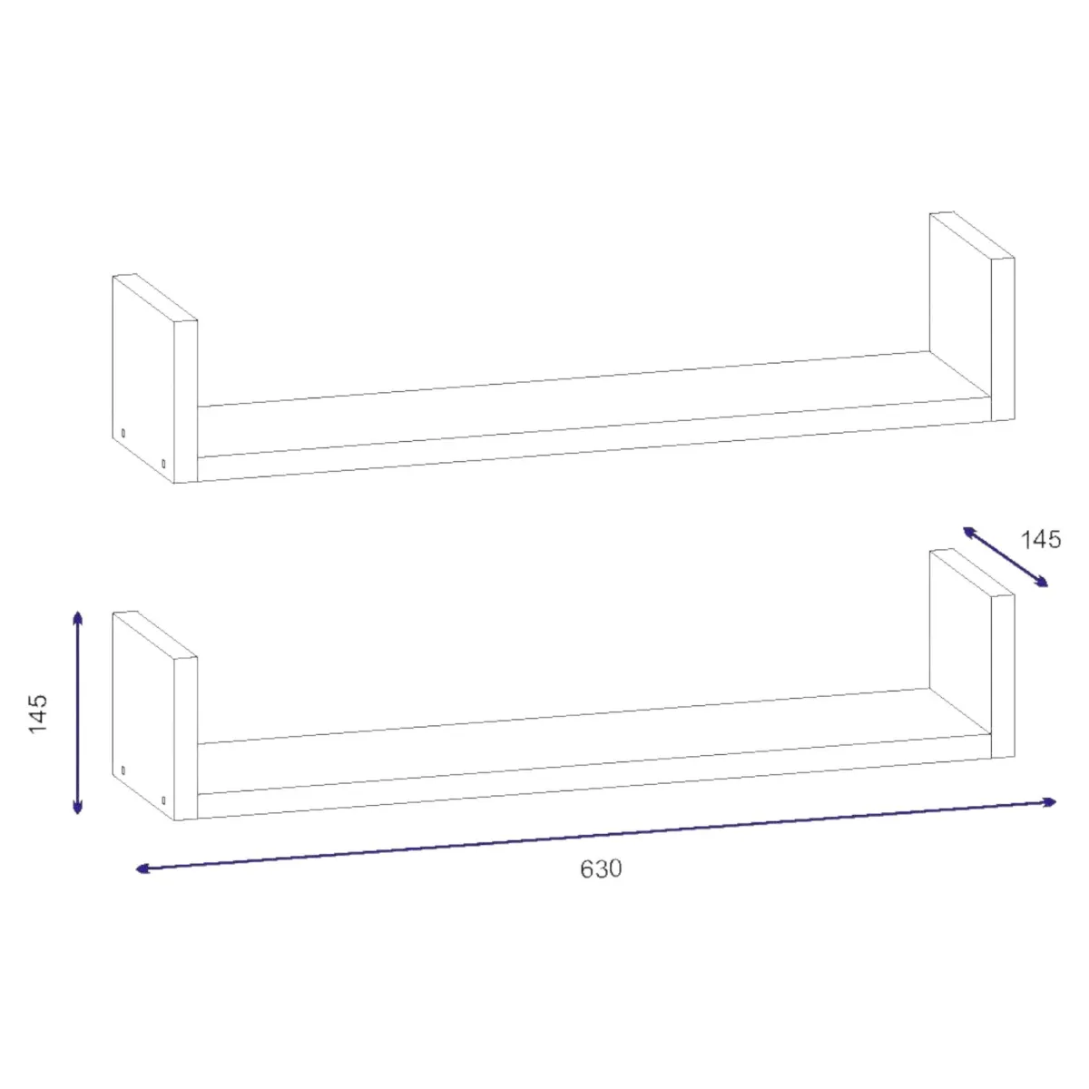 Mensole > Dmora Mensola da muro 14x63cm bianca - Sud Bianco