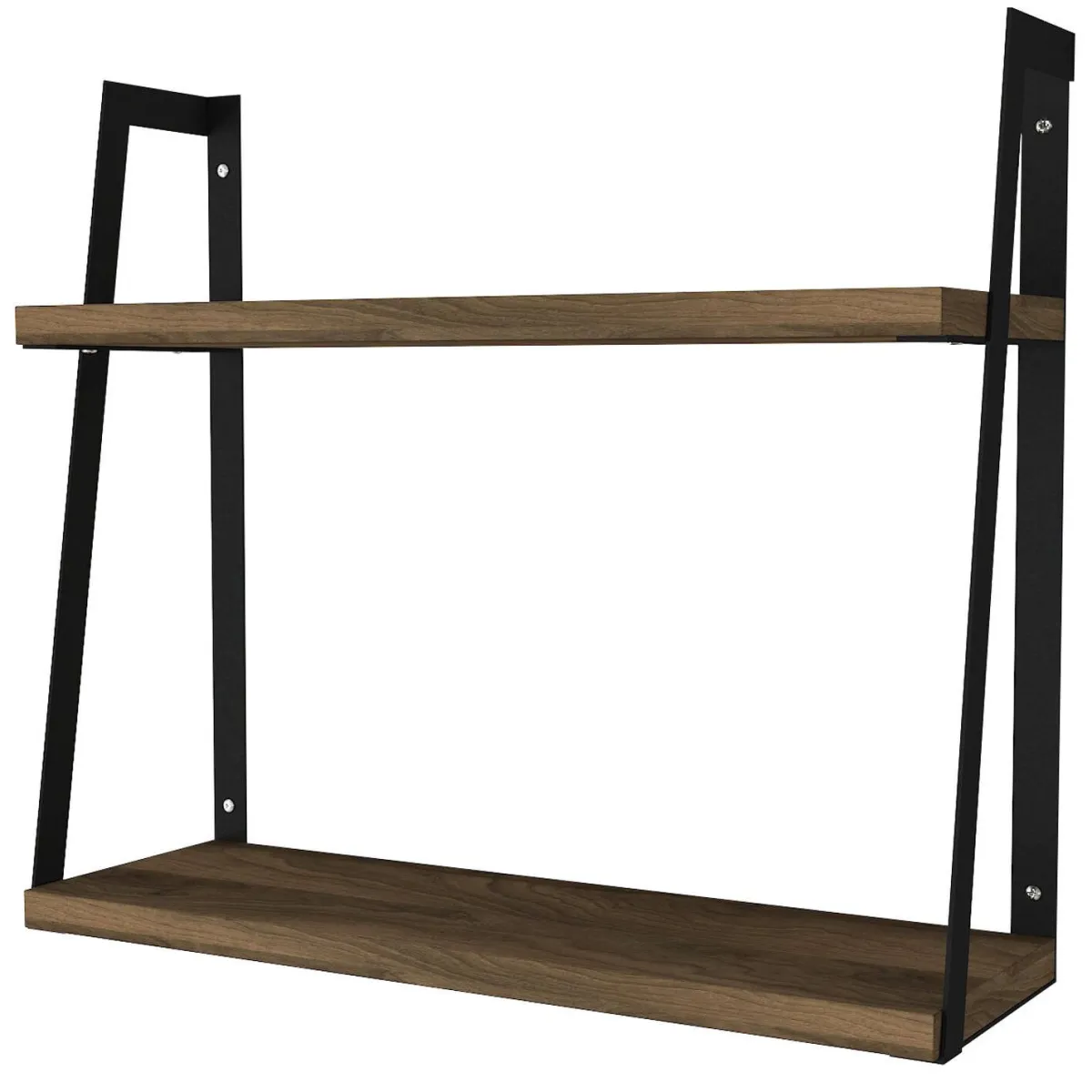 Mensole > Dmora Mensola da parete 14x45cm noce e nera - Skjaldmaer Nero, Marrone Noce