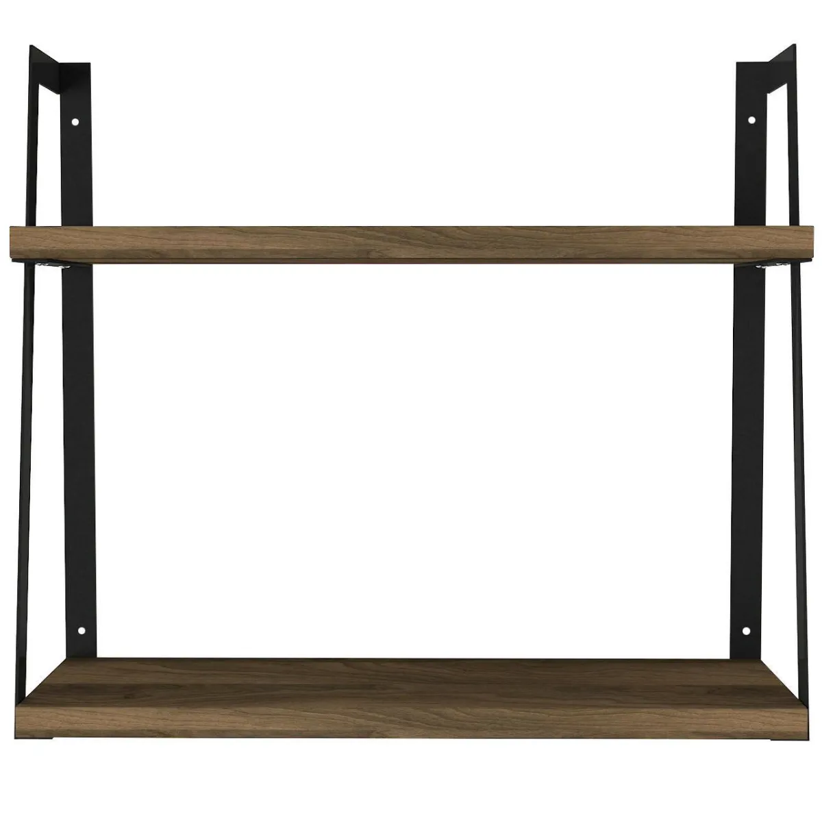 Mensole > Dmora Mensola da parete 14x45cm noce e nera - Skjaldmaer Nero, Marrone Noce