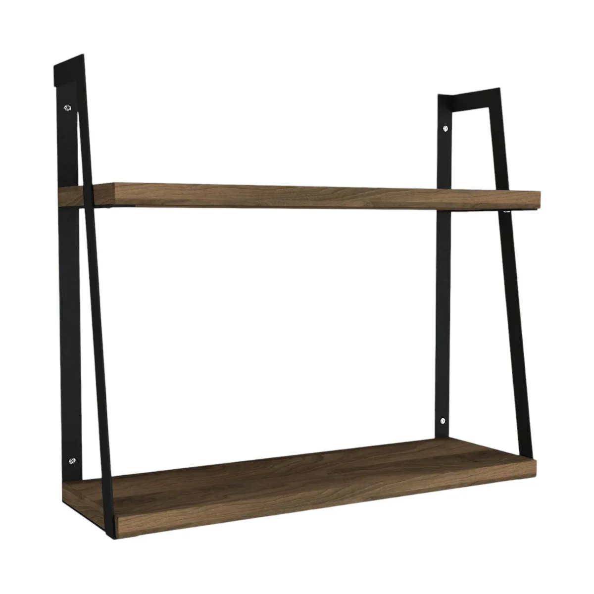 Mensole > Dmora Mensola da parete 14x45cm noce e nera - Skjaldmaer Nero, Marrone Noce