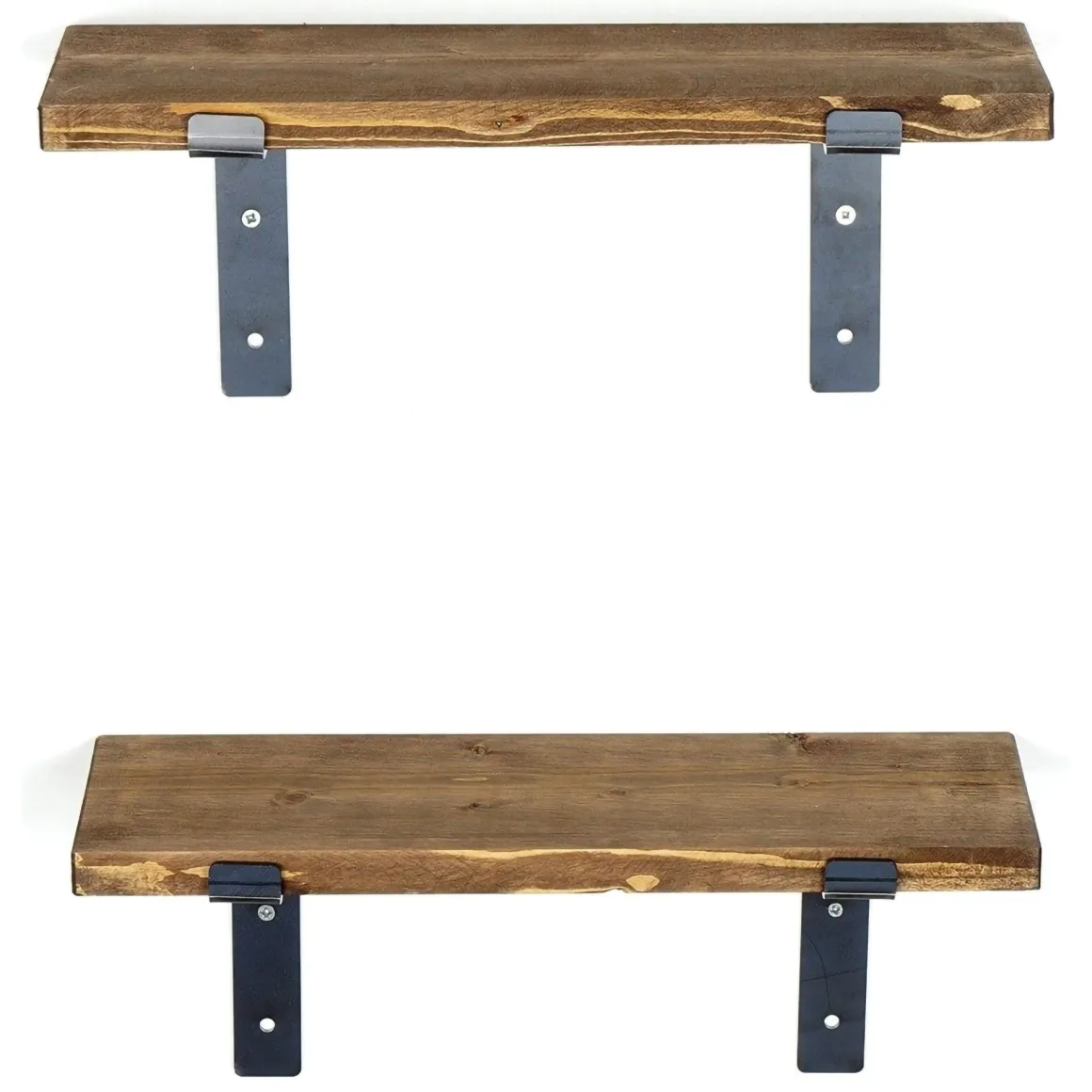 Mensole > Dmora Mensola Marrone Naturale Nero un Ripiano in Legno di Abete 60x14x20h cm, Colore Struttura Nero - Dovadola Nero, Marrone Naturale