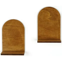 Mensola Marrone Naturale 2 Ripiani Sfumatura Colore Struttura Naturale 16x26x9h cm, - Ussassai