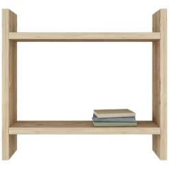Mensola Marrone Naturale 2 Ripiani Sfumatura Colore Struttura Naturale 34x10x30h cm, - Morfasso