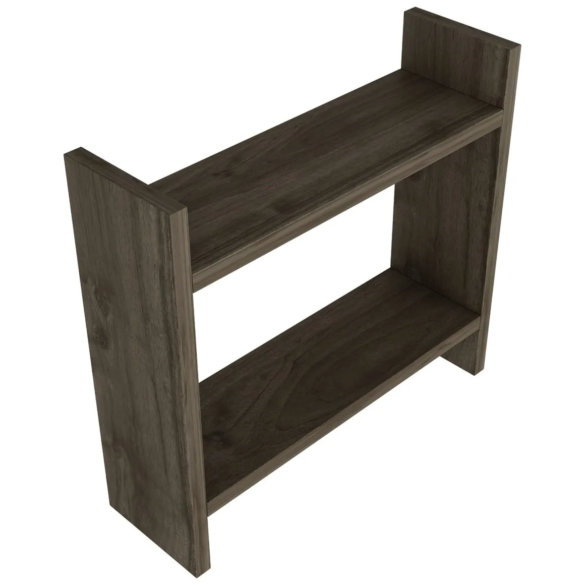 Mensola Marrone Noce 2 Ripiani Sfumatura Colore Struttura Noce 34x10x30h cm, - Morfasso