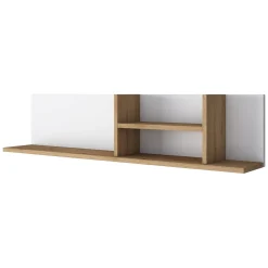 Mensola Marrone Rovere Bianco 4 Ripiani Colore Struttura Bianco 120x20x25h cm, Sfumatura Colore Struttura Rovere - Nureci