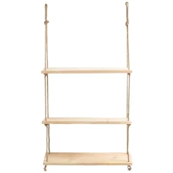 Mensola Marrone Rovere Chiaro 3 Ripiani Fatto a Mano, in Legno di Abete 40x13x110h cm, Sfumatura Colore Struttura Rovere Chiaro - Corio