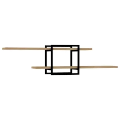 Mensole > Dmora Mensola Marrone Rovere Chiaro Nero 2 Ripiani Colore Struttura Nero 120x18x30h cm, Sfumatura Colore Struttura Rovere Chiaro - Olivadi Nero, Marrone Rovere chiaro