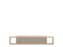 Mensola Marrone Rovere Grigio Tortora 2 Ripiani 150.5x19.5x31.5h cm, Portata Ripiani 5 - Valdieri