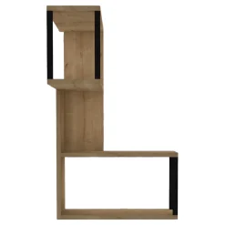 Mensola Marrone Rovere Nero 4 Ripiani Colore Struttura Nero 84x20x52h cm, Sfumatura Colore Struttura Rovere - Ovada