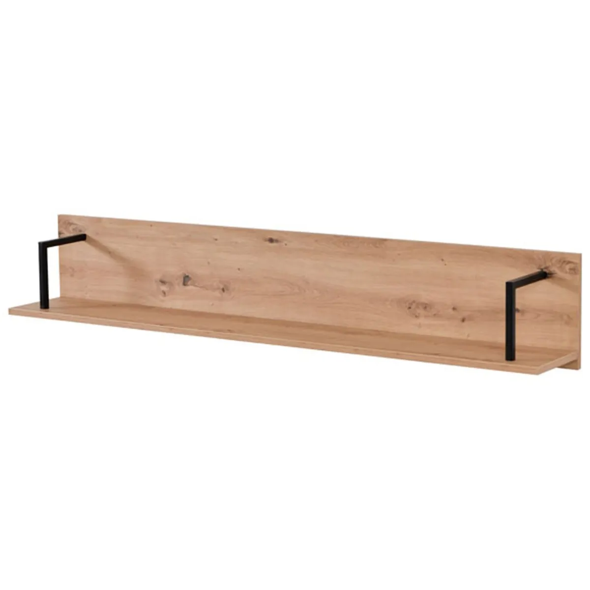 Mensole > Dmora Mensola Marrone Rovere Nodi Nero un Ripiano 137.5x21x24h cm, Portata Ripiani 5 - Oriolo Nero, Marrone Rovere Nodi