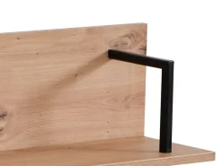 Mensole > Dmora Mensola Marrone Rovere Nodi Nero un Ripiano 137.5x21x24h cm, Portata Ripiani 5 - Oriolo Nero, Marrone Rovere Nodi