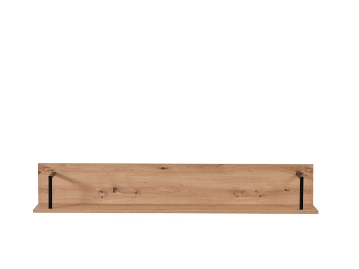 Mensole > Dmora Mensola Marrone Rovere Nodi Nero un Ripiano 137.5x21x24h cm, Portata Ripiani 5 - Oriolo Nero, Marrone Rovere Nodi