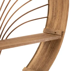 Mensola Marrone Rovere 2 Ripiani Finiture in Rattan 61x11x76h cm, Sfumatura Colore Struttura Rovere - Dalitasa