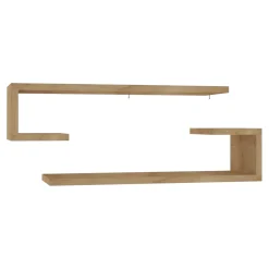 Mensole > Dmora Mensola 3 Ripiani Effetto Geometrico 61x9x58h cm, Sfumatura Colore Struttura Rovere - Bulciago Marrone Rovere