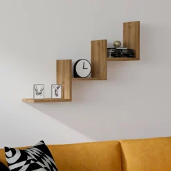 Mensola Marrone Rovere 3 Ripiani Sfumatura Colore Struttura Rovere 60x20x90h cm, - Gorga