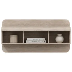 Mensola Marrone Rovere 4 Ripiani Sfumatura Colore Struttura Rovere 120x25x56h cm, - Kadamema