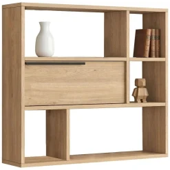 Mensola Marrone Rovere 5 Ripiani Sfumatura Colore Struttura Rovere 90x22x81h cm, - Roiate