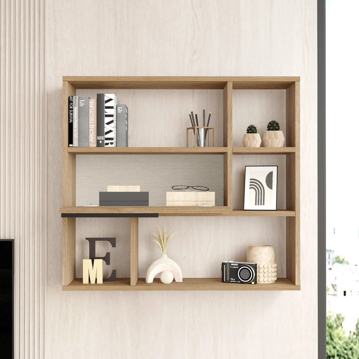 Mensole > Dmora Mensola 6 Ripiani Sfumatura Colore Struttura Rovere 70x20x69h cm, - Riva Marrone Rovere