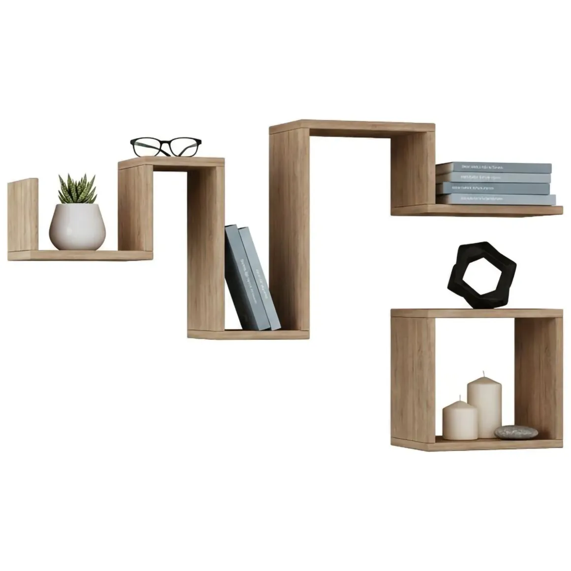 Mensola muro 2 pezzi 20x116cm quercia - Donna