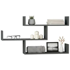 Mensole > Dmora Mensola muro 22x122cm antracite - Amang Nero Antracite