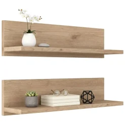 Mensole > Dmora Mensola muro 13x60cm noce e bianca - Nebbia Bianco, Marrone Noce