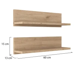 Mensole > Dmora Mensola muro 13x60cm noce e bianca - Nebbia Bianco, Marrone Noce