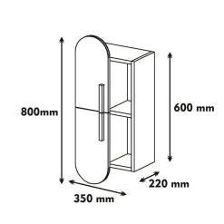 Mensole > Dmora Mensola muro 22x35cm noce e crema - Nesat Bianco Crema, Marrone Noce