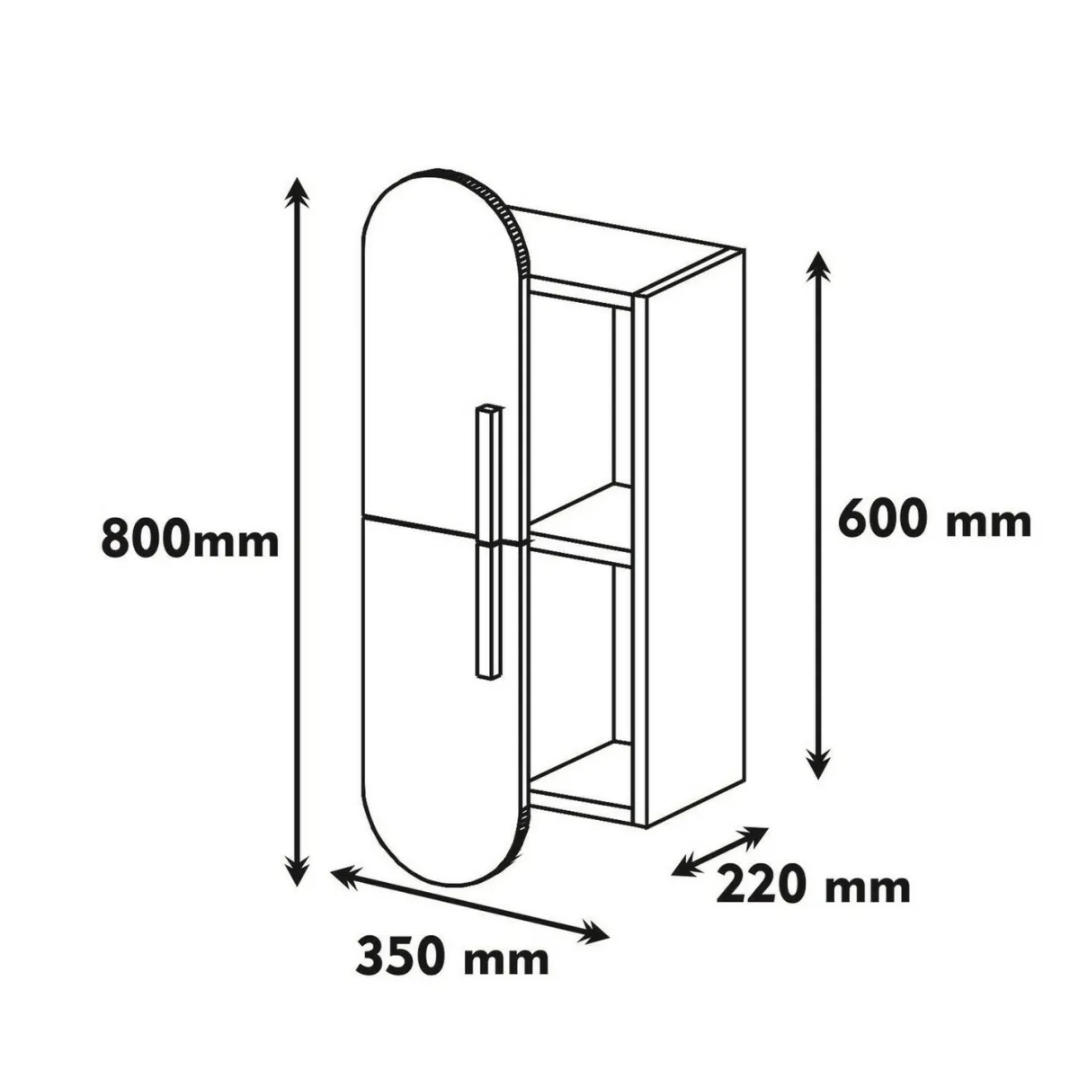 Mensole > Dmora Mensola muro 22x35cm noce e crema - Nesat Bianco Crema, Marrone Noce