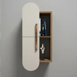Mensole > Dmora Mensola muro 22x35cm noce e crema - Nesat Bianco Crema, Marrone Noce