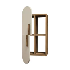 Mensole > Dmora Mensola muro 22x35cm noce e crema - Nesat Bianco Crema, Marrone Noce
